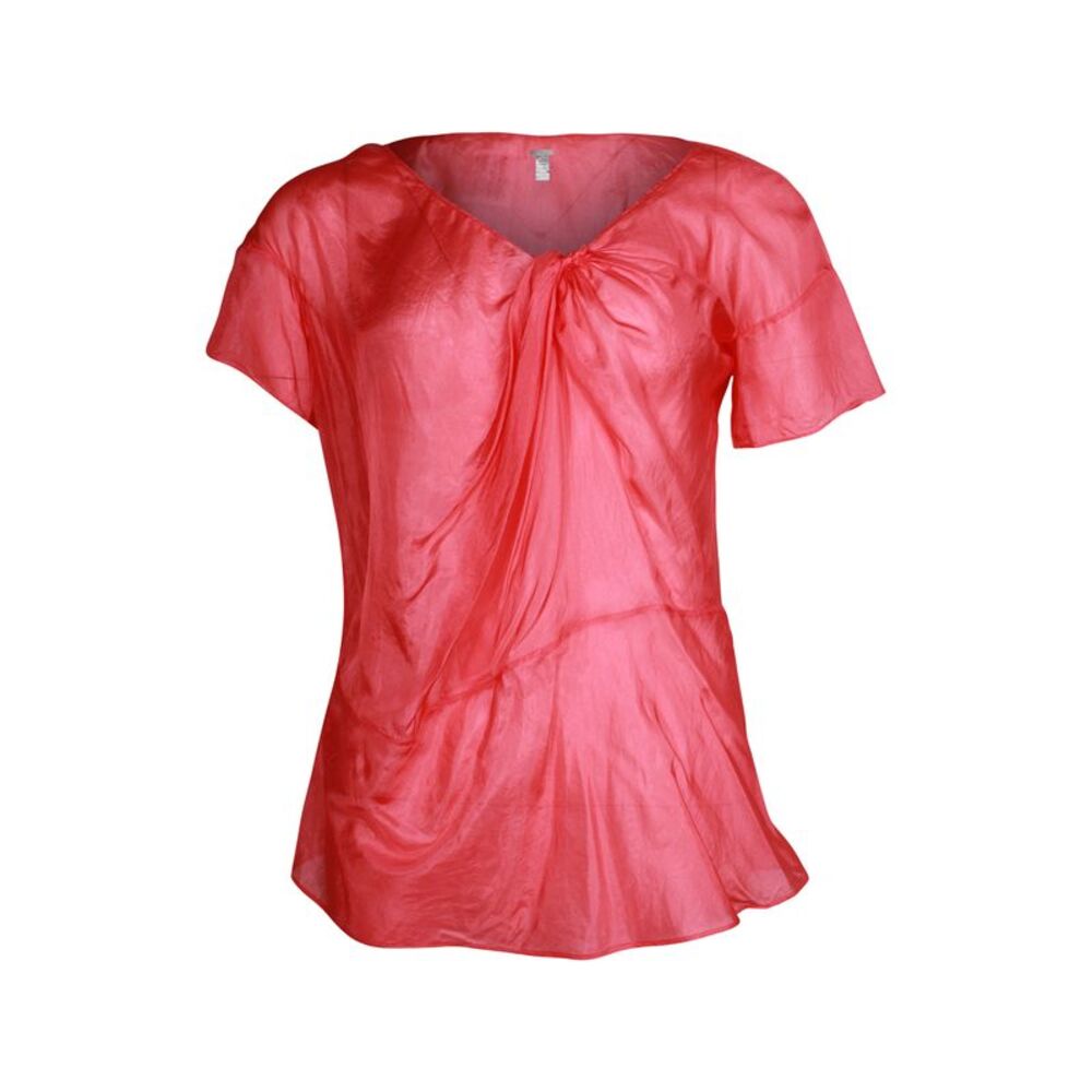 Chloe Draped Top in Red Silk